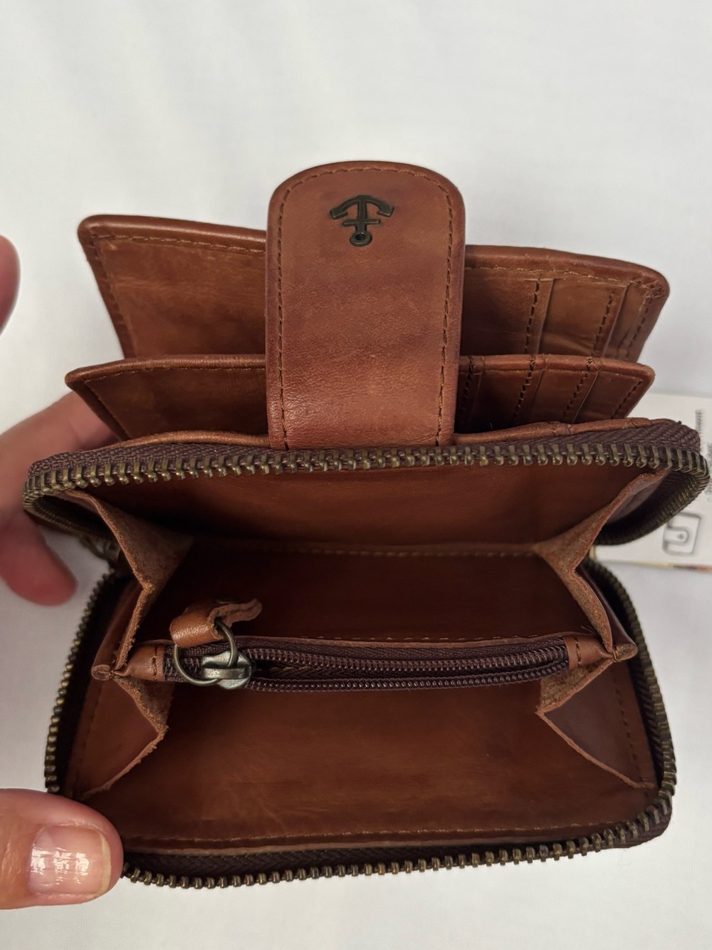 Harbour 2nd Brown Leather Zip & Snap Wallet